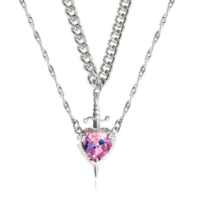 Sword and Heart Couple Necklace
